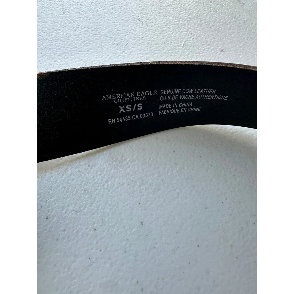 American Eagle Outfitters AEO Men's Black Genuine Cow Leather Belt XS/S